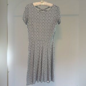 LOFT Blue and White Geometric Mini Dress Spring and Summer